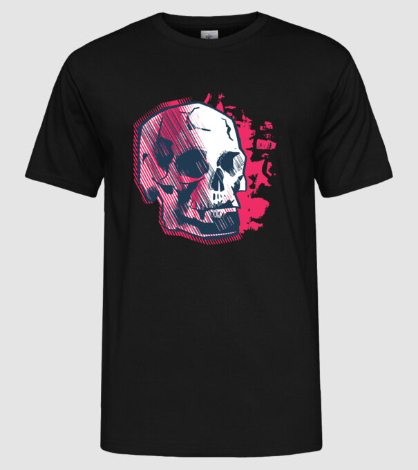 Craniu abstract model negru pe tricou