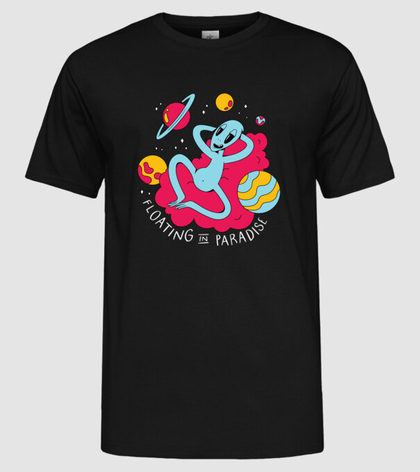 Alien Chill model negru pe tricou