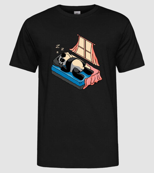 Panda dormind model negru pe tricou