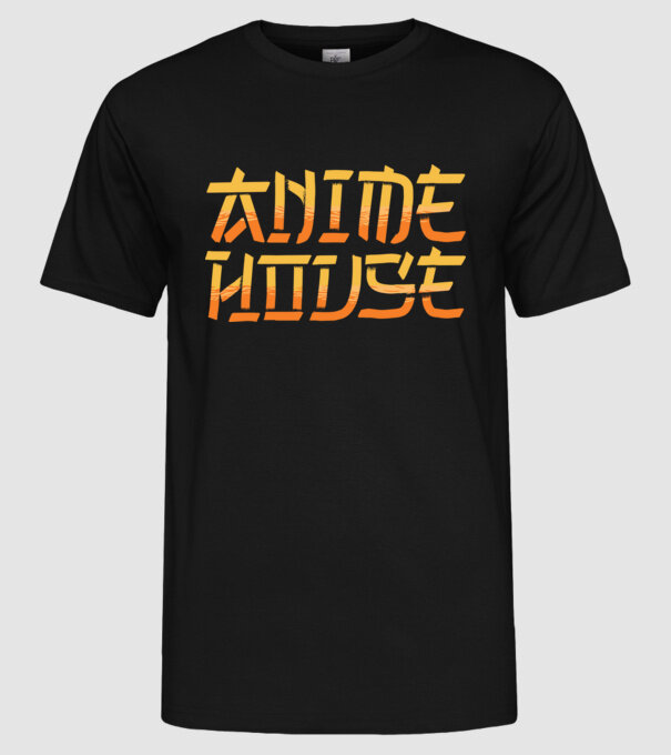 Anime House model negru pe tricou