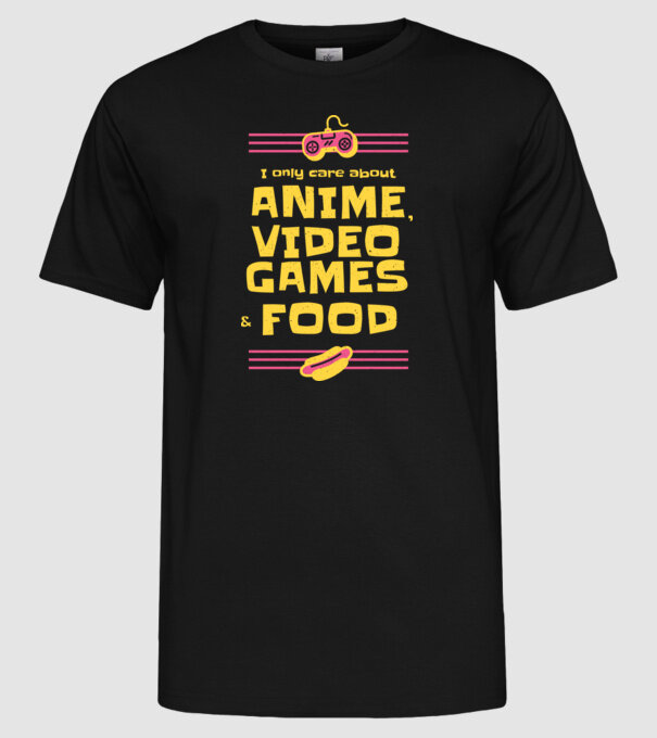 Joc video Anime model negru pe tricou