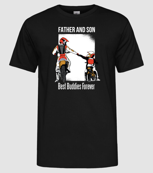 Tată și Fiu cei mai buni Prieteni - Motociclist model negru pe tricou