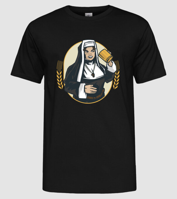 Bere Călugăriță model negru pe tricou