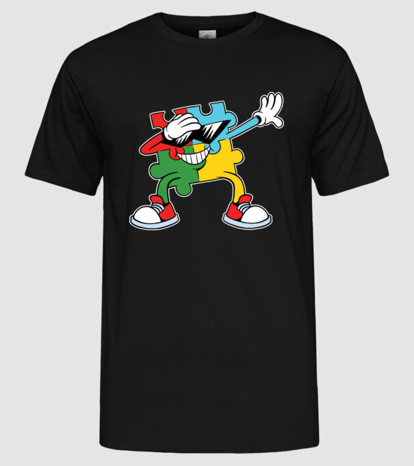 Autist DAB Puzzle model negru pe tricou