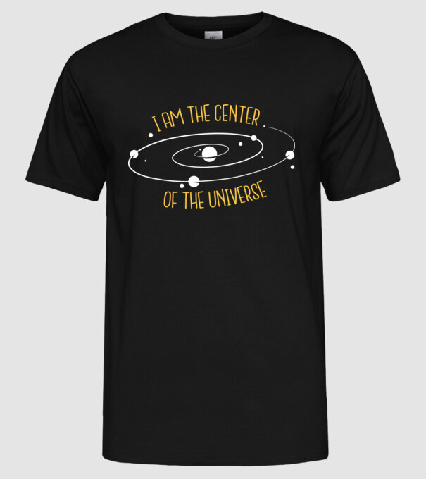 Centrul universului model negru pe tricou