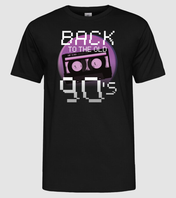 'Back to the 90s Înapoi în anii ''90' model negru pe tricou