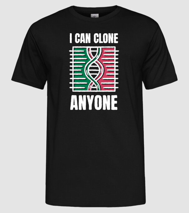 Clonez pe oricine Biolog model negru pe tricou