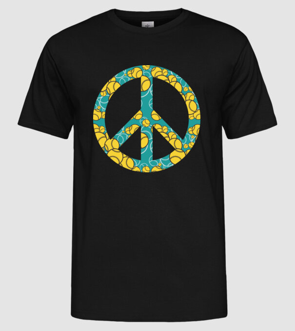 Simbol Baseball Peace model negru pe tricou