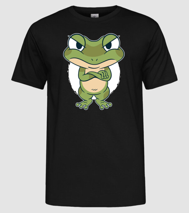 Broască model negru pe tricou