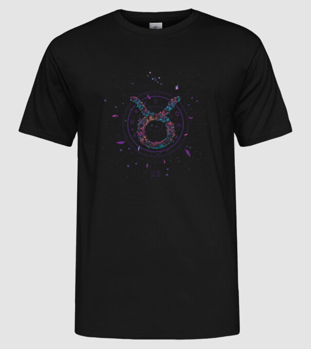 Taurus Zodiac model negru pe tricou