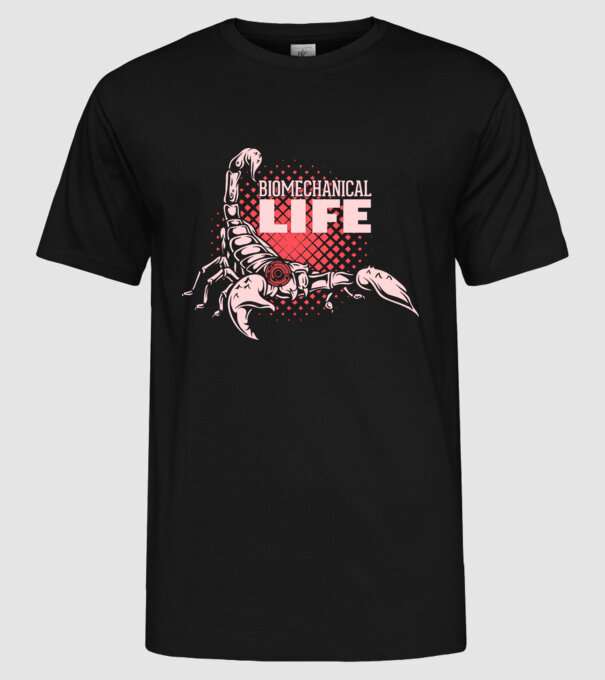 Biomechanical Life model negru pe tricou
