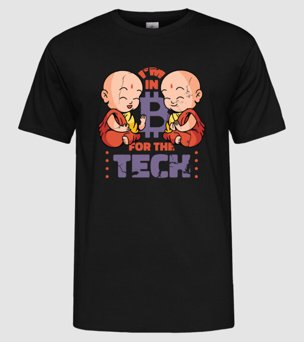 Călugări Buddha Bitcoin model negru pe tricou