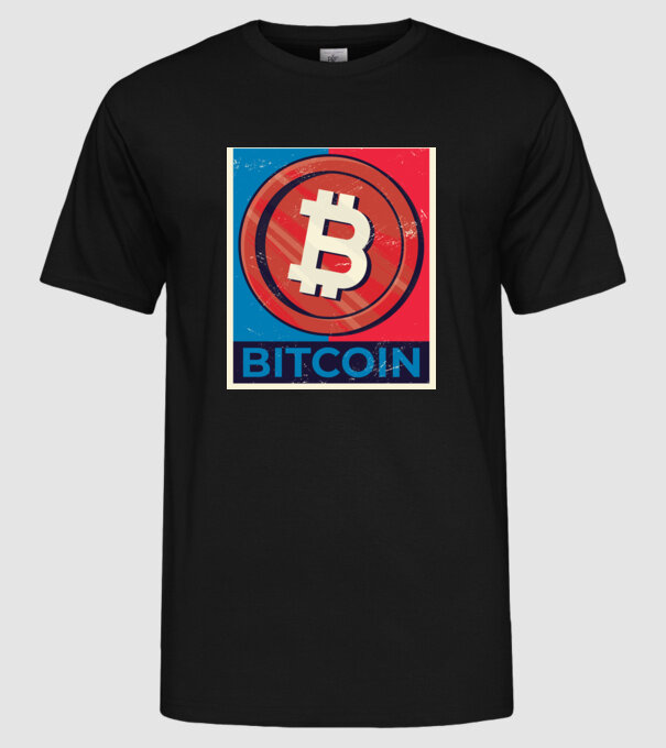 Bitcoin Criptomonedă model negru pe tricou