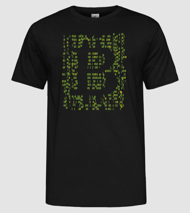 Bitcoin Matrice model negru pe tricou