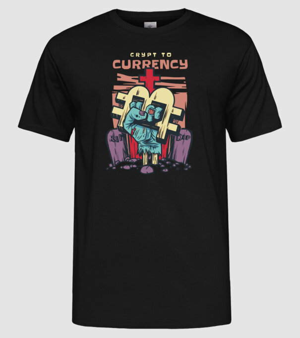 Cimitir Bitcoin model negru pe tricou