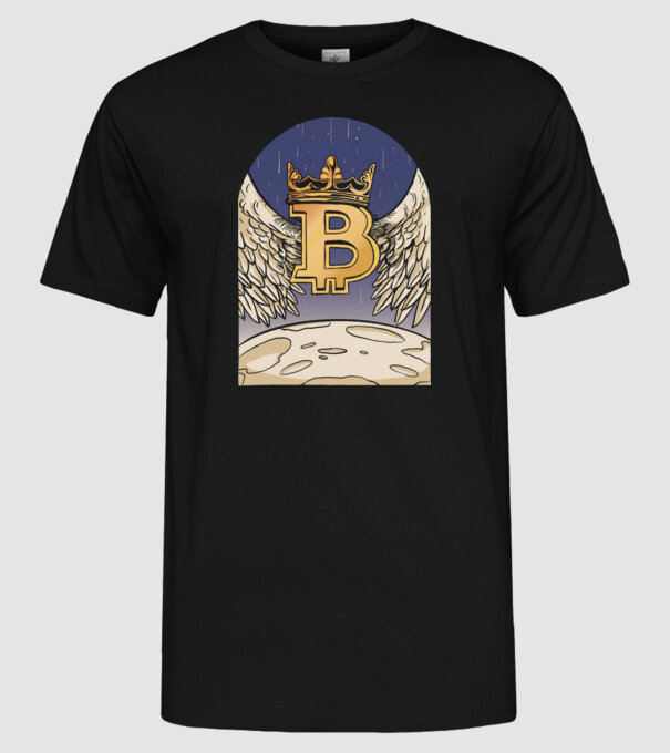 Bitcoin To The Moon Aselenizare model negru pe tricou