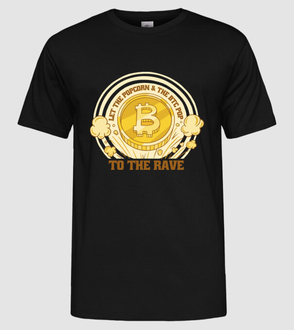 Bitcoin to the Rave model negru pe tricou