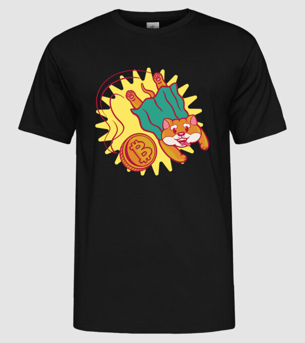 Bitcoin Vs Doge model negru pe tricou