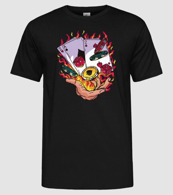Black Jack Casino model negru pe tricou