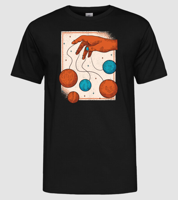 Planete model negru pe tricou