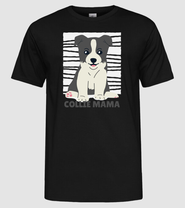 Border Collie Mamă model negru pe tricou