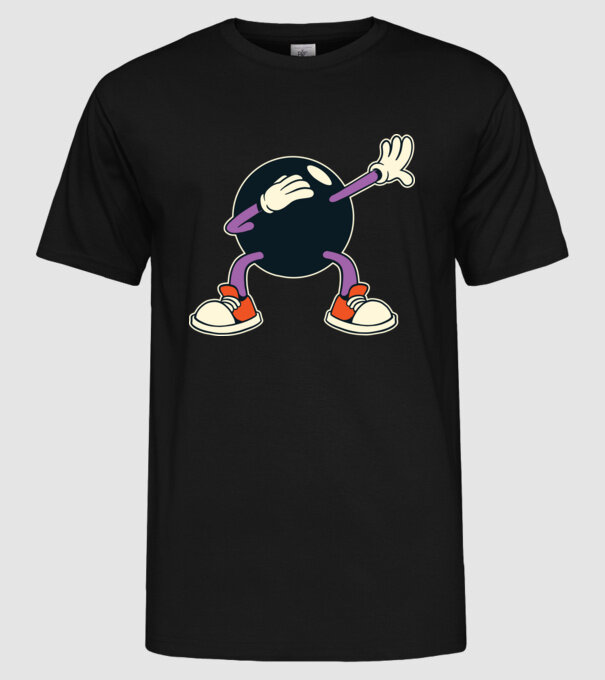 Bowling DAB model negru pe tricou
