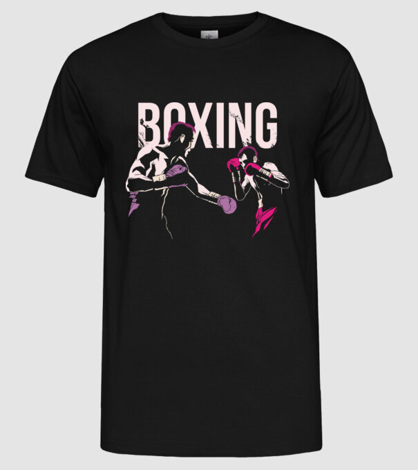 Boxing model negru pe tricou