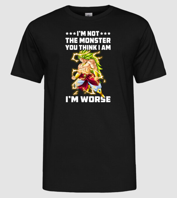 Brolly monster Dragonball model negru pe tricou
