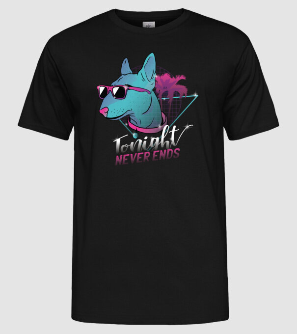 Bullterrier Neon Retro tricou amuzant model negru pe tricou