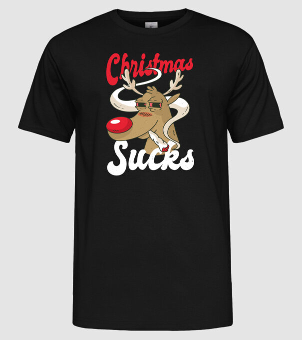 Christmas Sucks - Urăsc Crăciunul Crăciunul model negru pe tricou