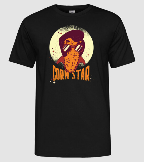 Corn Star - Porumb cu freză Elvis model negru pe tricou