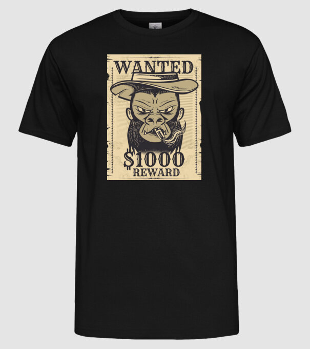 Maimuță cowboy model negru pe tricou