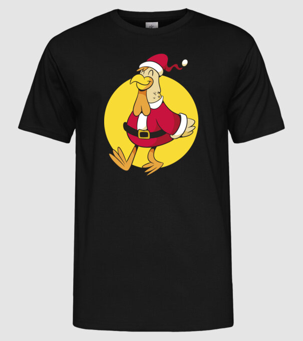 Moș Crăciun Pui model negru pe tricou