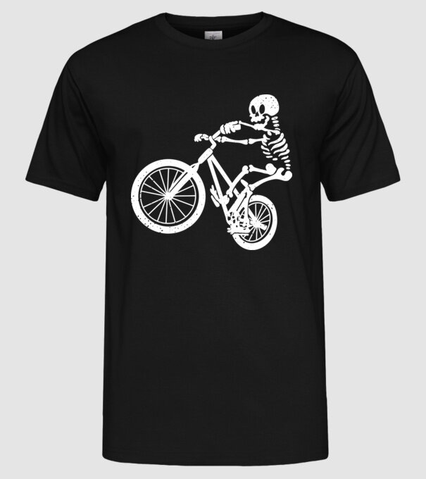 Biciclist schelet model negru pe tricou