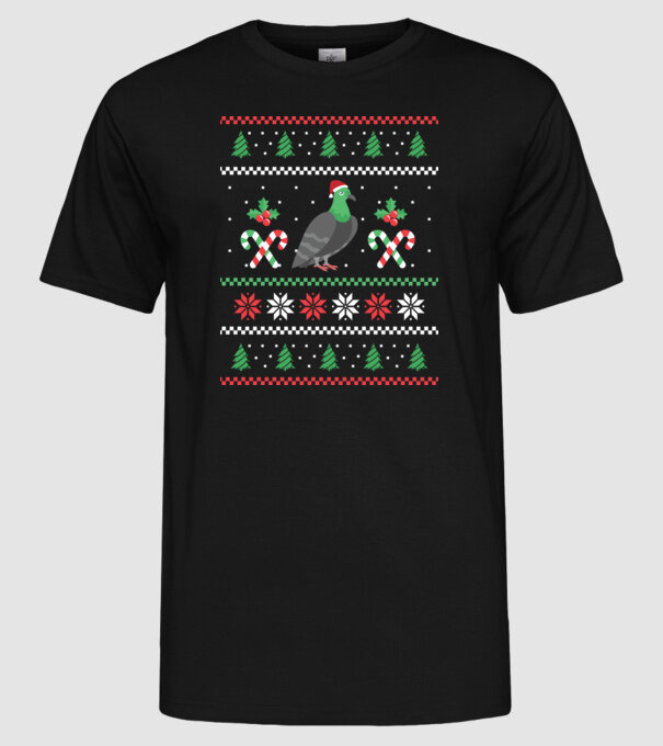 tricou cu Porumbel pulovăr urât model negru pe tricou