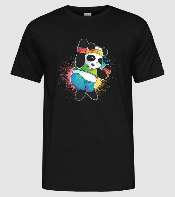 Panda drăguț Zumba model negru pe tricou