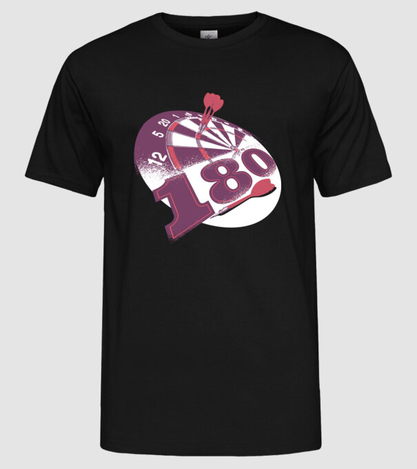 Darts 180 tricou model negru pe tricou