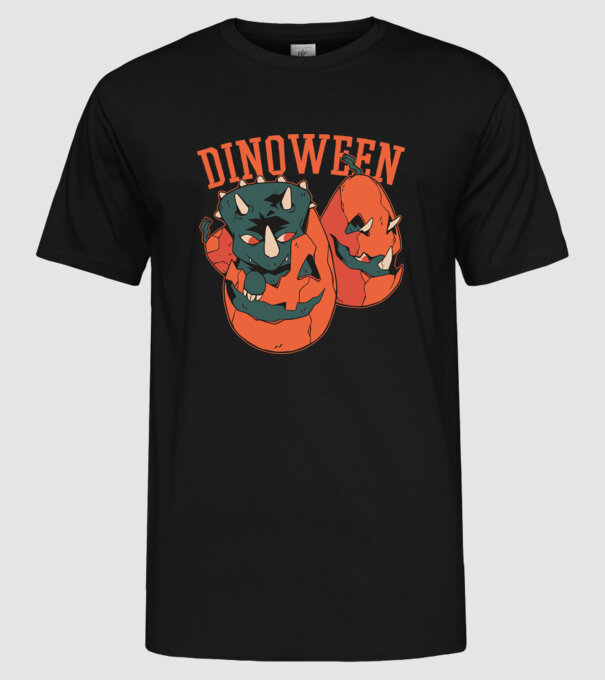 Dinoween model negru pe tricou