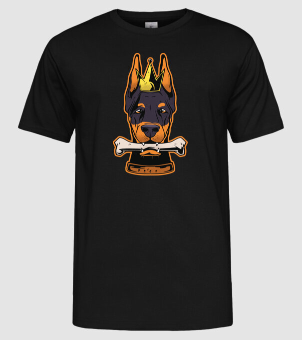 Rege Doberman model negru pe tricou