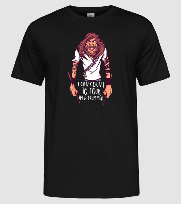 Baterist model negru pe tricou