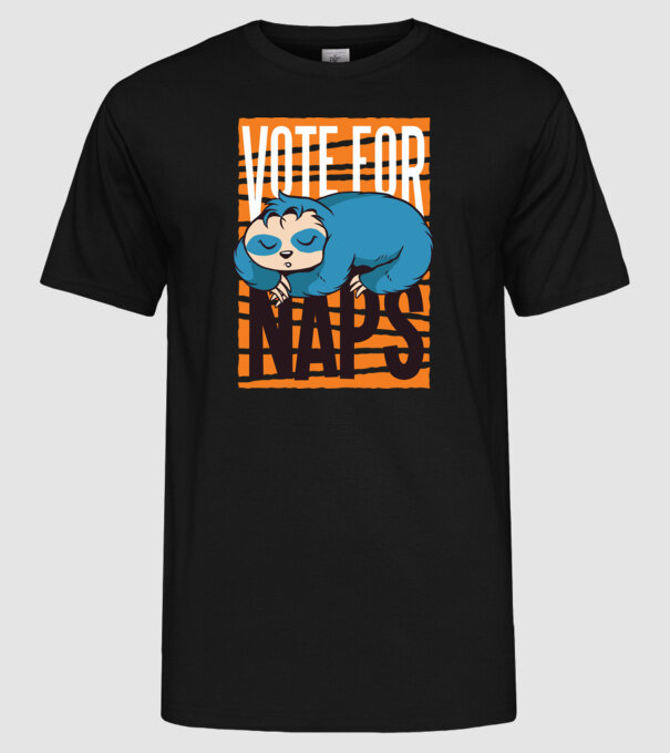 Votez pentru relaxare Leneș model negru pe tricou
