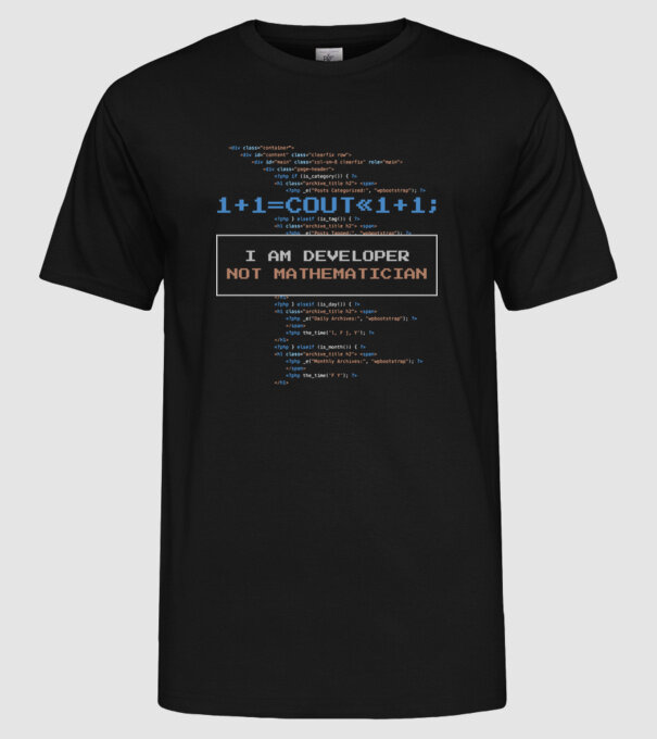 Tricou pentru developeri model negru pe tricou