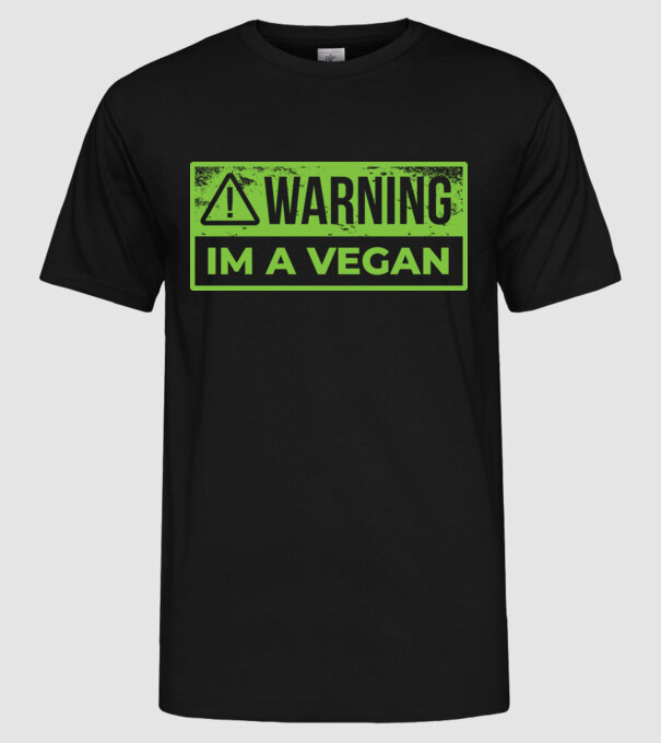 Atenție, sunt vegan model negru pe tricou