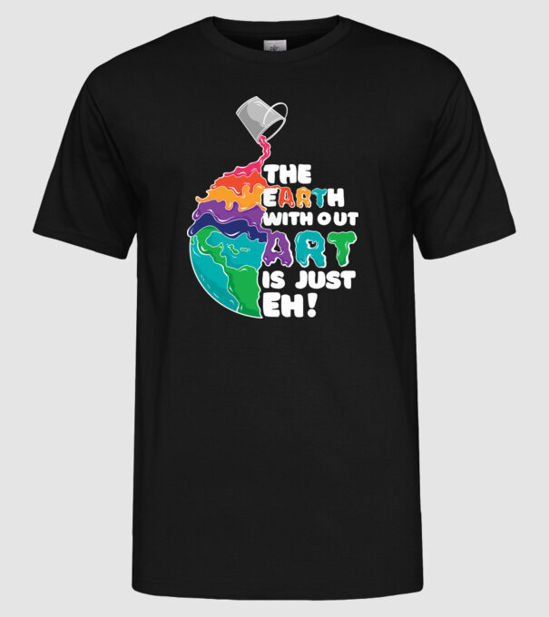 Pământ Artă model negru pe tricou