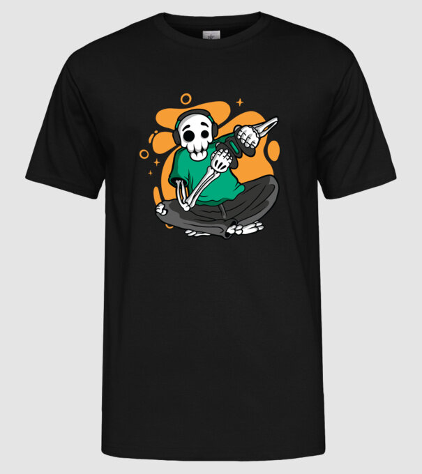 Schelet Gamer model negru pe tricou