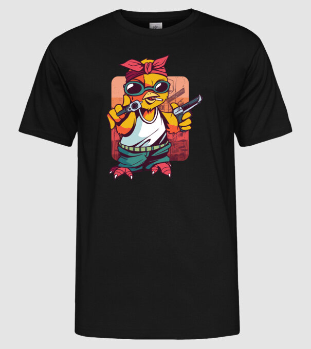 Pui Gangster model negru pe tricou