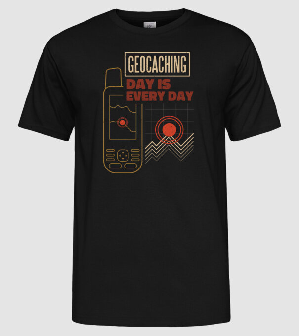 Geocaching model negru pe tricou