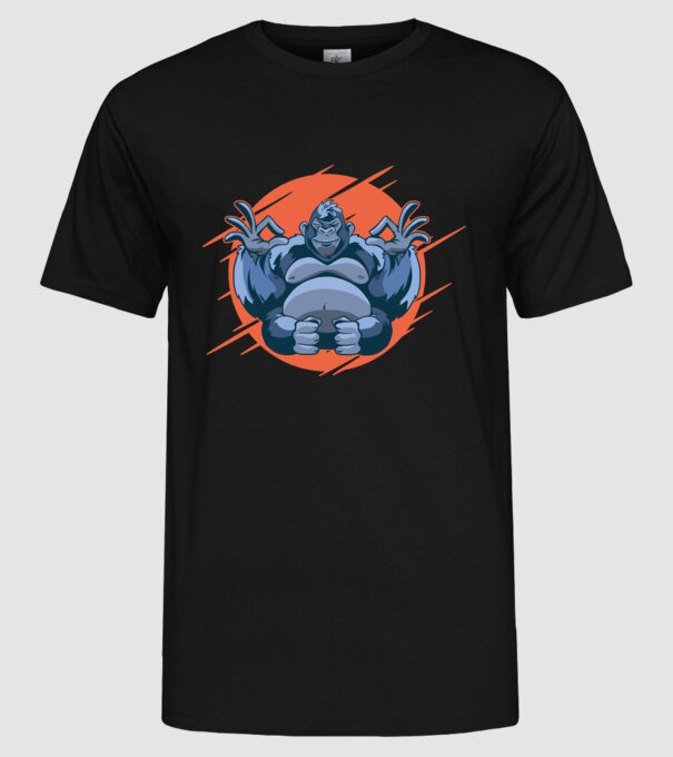Gorilă Meditație model negru pe tricou