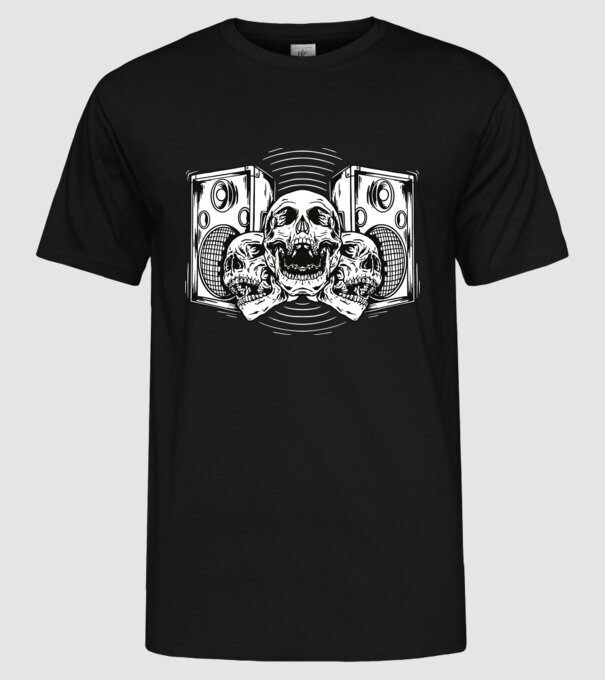 Cranii difuzor model negru pe tricou