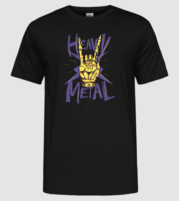 Heavy Metal model negru pe tricou
